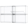 Acrylic Display Cases for Collectibles - Stackable Plastic Storage Shoe Boxes - Magnetic Lid, Figure Organizer - size: Side Door-4pcs