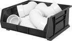 Akro-Mils 30250 AkroBins Plastic Storage Bins, Space-Saving Stackable Bins for Garage, Pantry, Craft Organization, 15" x 16" x 7", Black, 6-Pack - color: Black