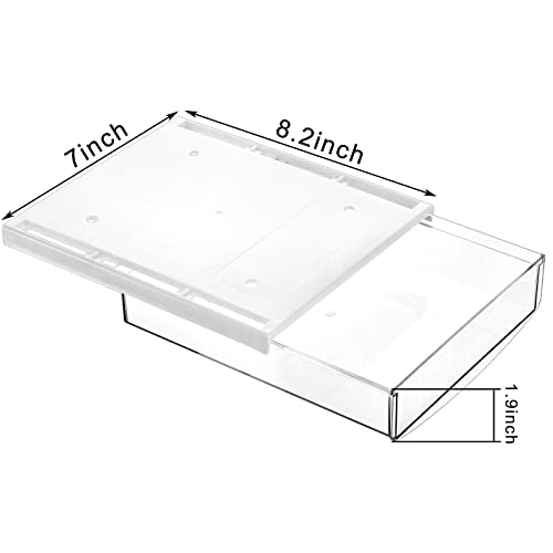 SOUJOY 3 Pack Under Desk Drawer, Self-Adhesive Slide Out Organizer Tray, Plastic Stick On Table Hidden Attachable Drawer Tray for Office Home School Kitchen