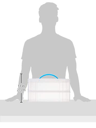 Snapware Snap 'N Stack Portable Storage Bin for Tools and Craft Storage, 14.1 x 10.5-Inch Clear BPA-Free Container, Tool Box with Stackable Trays, Microwave, Freezer and Dishwasher Safe - size: 14.1 x 10.5-Inch