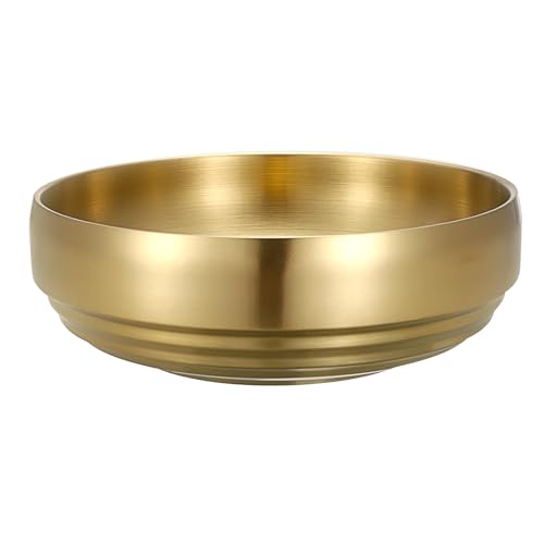 9.1 Inches Stainless Steel Bowl Decorative Key Bowl Golden Serving Bowl for Snack Fruit Dish Round Key Dish for Entryway Table Coffee Table Kitchen Counter - color: Gold, size: 9.1 Inches