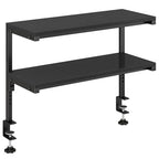 IBUYKE Clamp on Desk Shelf, 22.8” Large Desk Extender Shelves,Tool-Free Flexible Repositioning and Adjustable 2-Tier Storage Shelves for Desktop Accessories Below Desk TMZ010B - color: Black