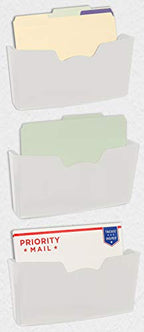 Simple Houseware Single Pocket Wall Mount for Hanging File Holder, 3 Packs, White - color: White, size: 3 Pack