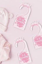 OneDream Baby Closet dividers Hanger separators - Set of 7 Baby Clothes dividers for Closet from Newborn to 24 Months, Acrylic Infant Clothes Divider (Pink) - color: Pink