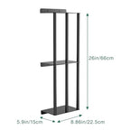 susswiff Towel Racks for Bathroom: 26 Inch Wall Mounted Towel Holder, Upgrade 2-Tier Towel Rack with 3-Vertical-Bars and 3-Steel-Shelves, for Modern Decor Bathroom Towel Storage (Matte Black) - size: B-26"