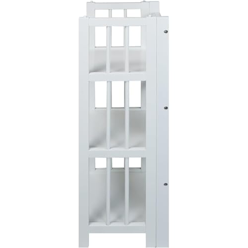 HomeStock 3-Shelf Stackable Folding Office Wood Furniture Bookcase, Contemporary Home and Office Furniture, Sturdy Wooden Shelving Storage White/14 inch - color: White, size: 14 inch