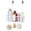 HapiRm Hanging Shower Caddy Organizer - No Drilling Shower Organizer with Hooks, Rustproof & Waterproof 304 Stainless Steel Bathroom Shelves - White (1 Basket) - color: White- 1 Basket