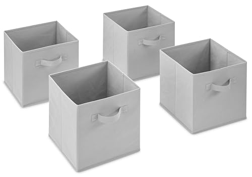 Whitmor Collapsible Cubes - 10.5 x 10.5 x 11 inches - Gray - Set of 4 - color: Gray, size: 10.5 x 10.5 x 11 inches (Set of 4)