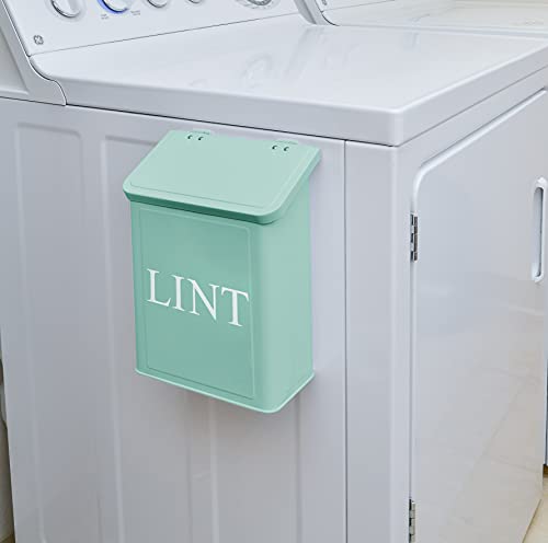 Calindiana Modern Farmhouse Metal Lint Bin for Laundry Room, Mint, 10L - color: MINT