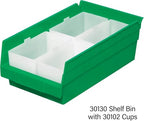 Akro-Mils 30130 Plastic Shelf Bins, Heavy Duty Storage Bins for Garage, Closet, and Drawer Organization, 12" x 6-1/2" x 4", Green, 12-Pack - color: Green
