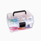 ArtBin 6890AG Small Project Box, Portable Art & Craft Organizer with Lift-Out Tray, [1] Plastic Storage Case, Clear (Pack of 6) - size: Small (Pack of 6)