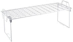 Whitmor Stackable Wire Shelf Organizer, Metal Cabinet Organizer, Space Saving Storage Shelf, Foldable Shelf riser for Kitchen, Closet, Bathroom, 7 x 18 x 7 Inches, White - size: 1-TIER, 7"L x 18"W x 7"H