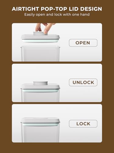 Airtight Food Storage Containers with One-Hand Pop Lid, 4-Pack 4.22Qt Large Modular Organizers with Measuring Scoops, BPA-Free Containers for Rice, Flour, Baking Supplies, Snacks & Laundry Pods - color: 4 Pcs Containers - 4.22Qt