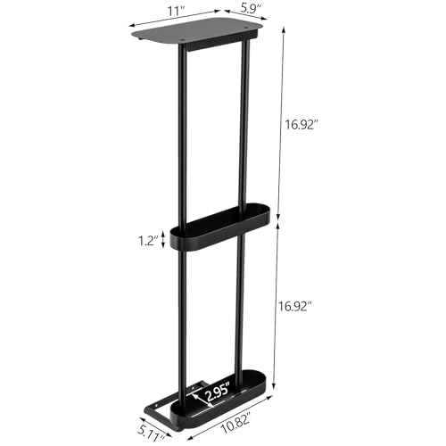 STWWO Bathroom Towel Storage, 36.4 Inch Towel Racks for Bathroom Wall Mounted with Shower Caddy with Metal Shelf, Black - color: Black, size: 36.4 IN