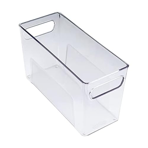Copco Narrow Clear Bin, 10.5 x 4.5 x 6-Inch, for Kitchen, Fridge, Pantry, Laundry, and More