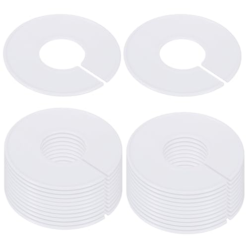 PATIKIL Clothes Dividers, 24 Pack Clothing Rack Size Dividers Blank Labels Sorting Round Separator for Closet, White - color: White