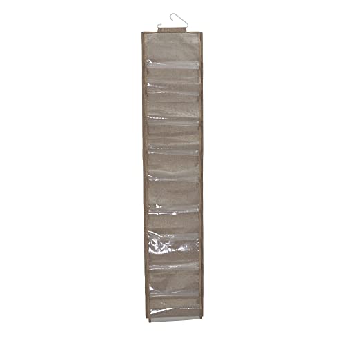 Household Essentials 20-Pocket Closet Shoe File, Beige - color: Latte