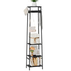 Coat Rack Freestanding, Coat Stand with 3 Shelves and 7 Hooks, Hall Tree Free Standing, Clothes Rack Stand Organizer for Bedroom, Hallway, Entryway, Living Room, Industrial Style, Black - color: Black, style: 3 Shelves