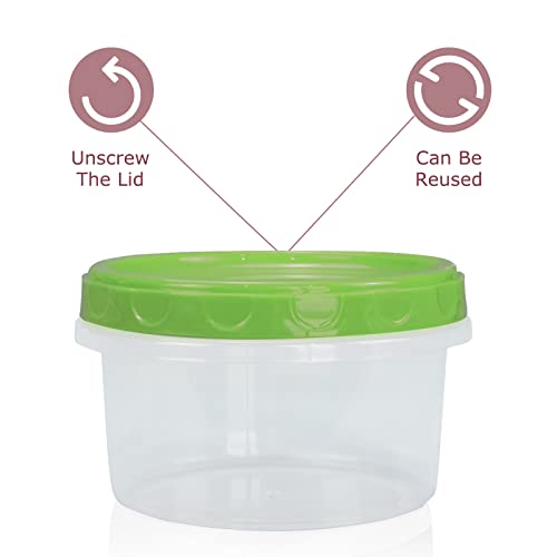 Jucaifu 8 Pack 8 Ounce reuseable small plastic freezer storage container jars with screw lid for food snacks lunch Green - color: Green(8PCS)
