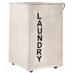92L Large Laundry Hamper with Leather Handle,Standable Laundry Basket with Wheels ,Large Hamper,Rolling Laundry Basket White - color: Beige/XXL, size: Super Large 27.5"