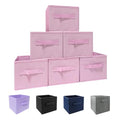 EBIGIC Pink Bins[6 Pack] 9.0"x7.5"x7.5" Small Size Fabirc Foldable Closet Toy Organizer Collapsible Cloth by BIGIC… - color: Pink 6Pack, size: 9”x 7.5”x 7.5”