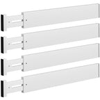 DUCOO 4 PCS Drawer Divider, 17"-22" Adjustable Bamboo Drawer Dividers Organizers, Expandable Separators for Kitchen, Clothes, Dressers, Home, Office, White - color: White