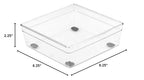 Glad Clear Plastic Organizer Bin – 6” x 6” x 2.2” Drawer Storage Tray with Non-Slip Feet, Clear (Pack of 6) - size: 6x6 (Pack of 6)