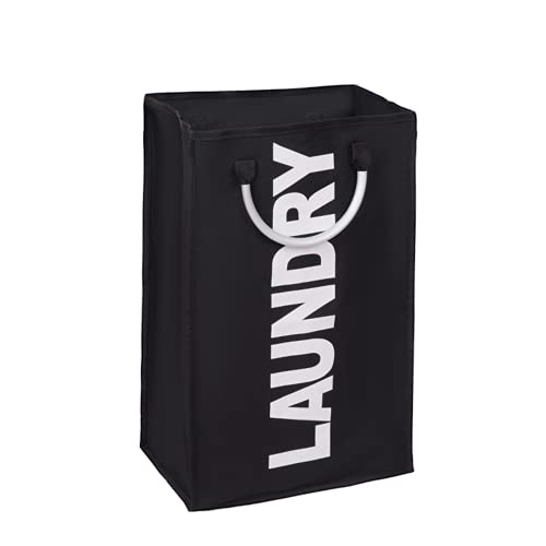 Laundry Basket, Durable Handles for Easy Carry, Collapsible Cloth Baskets, Hampers for College Dorms, Foldable Fabric Hamper Bags (Black,1 Piece) - color: Black