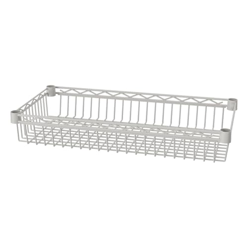 SINGAYE 6 Tier Big Basket Shelf Wire Shelving Unit Adjustable Storage Shelves Rack for Garage Kitchen Office Pantry Corner Metal with Wheels White - color: White, size: 6-Tier[30"Dx13.5"Wx65"H]