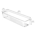 iDesign Plastic Drawer Organizer Bins - Storage for Kitchen, Bathroom, and Desk Drawers - Set of 3 - Clear - size: 4 x 16 x 3, style: Pack of 3
