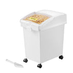 VEVOR Ingredient Bin, 5.2 Gallons Capacity Ingredient Storage Bin, 3 Pcs/Set, PP Material Flour Bins On Wheels, White Shelf Ingredient Bin with Scoop and Sliding Lid, Commercial Storage Bins - size: 5.2 Gallon*3