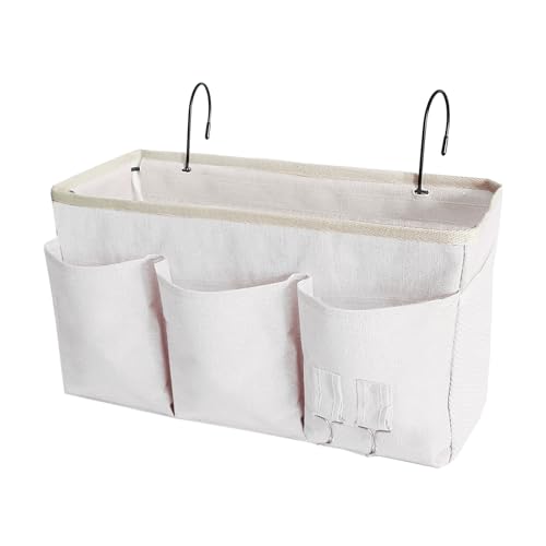 Bedside Caddy, Bedside Hanging Storage Organizer forBunk and Hospital Beds,College Dorm Bed，Can be Placed Glasses Books Mobile Phones (White 1) - color: White 1
