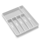 madesmart Classic Large Silverware Tray - White |CLASSIC COLLECTION | 6-Compartments| Kitchen Drawer Organizer | Soft-Grip Lining and Non-Slip Rubber Feet | BPA-Free (Pack of 6) - size: Classic 6 Compartment (Pack of 6)