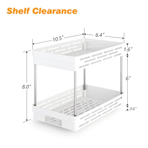 Pull Out Spice Rack Organizer for Cabinet, 3 Packs Slide Out Spice Racks Organizer, Spice Cabinet Organizers, Cabinet Size Need:12'' Highx11'' Deepx5'' Wide,Each Tier Hold 10 Spice Jar - 2 Tier, White - color: White, size: 3 Pack