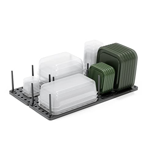 Peggy Kitchen Drawer Cupboard Organizer Tray - Adjustable Storage System For Food Containers, Cookware, Serveware, Utensils and More, Grey - color: Grey, size: Medium Set of 2