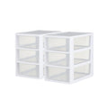 Sterilite 6-Pack 6 Quart Stacking Drawer, Clear Storage Closet Organizer, White Frame - Stackable Modular Plastic Drawers for Clothes, Accessories, Craft Supplies, Shoes or Linens - size: 6 Quart, style: 6 Pack