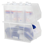Akro-Mils 30265 AkroBins Plastic Storage Bins, Space-Saving Stackable Bins for Garage, Pantry, Craft Organization, 18-" x 8.25-" x 9-", Clear, 6-Pack - color: Clear