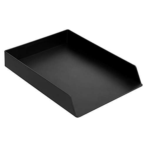 Amazon Basics Rectangular Plastic Desk Organizer, Letter Tray for Documents and Office Supplies, File Storage, Black, 12-Pack - color: Black, size: 12 Pack