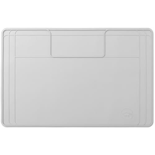 The Original Under Sink Mat - Silicone Waterproof mat, Trimmable, Easy to Clean, Kitchen cabinet liner, Under sink protector mats, Drip Tray with Lip - 31" x 22" or smaller - color: Gray, size: 31" x 22"