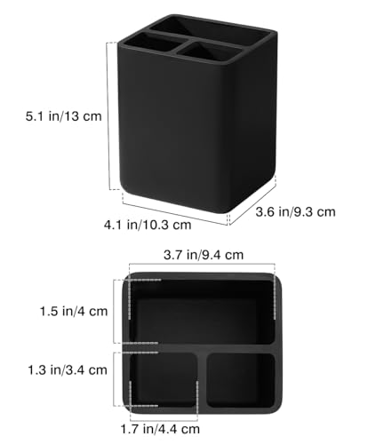 Luxspire Toothbrush Holders, 3 Slots Toothpaste & Toothbrush Holder for Bathroom, Resin Toothbrush Stand, Electric Toothbrush Holder with Drain Hole, Bathroom Organizer Countertop, Matte Black - color: Matte Black, size: 3 Slots