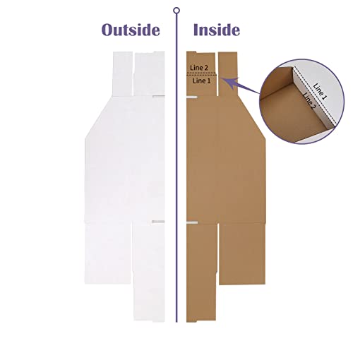 EXYGLO Cardboard Boxes, Pack of 35 Corrugated Storage Bins 12x4x4.5inch Pantry Organizer Bins for Shelves Garage Office Organization - color: White, size: 12x4x4.5 inches