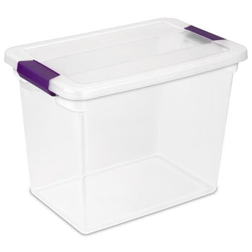 Sterilite 24-Pack 27 Quart ClearView Latch Box, Stackable Organizer Bins with Latching Lids - Clear Plastic Organization Containers for Closet, Bedroom, Shelving Units and Everyday Home Storage - size: 24 Pack, style: 27 Quart