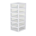 Sterilite 6-Pack 16 Quart Stacking Drawer, Clear Storage Closet Organizer, White Frame - Stackable Modular Plastic Drawers for Clothes, Accessories, Craft Supplies, Shoes or Linens