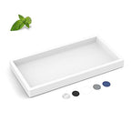 EG-SIPRO Silicone Bathroom Tray, Thickened Shatterproof Rectangle Vanity Tray for Counter, Soap Dispenser Tray - Small 7.8 * 3.9 in - White Marble Pattern - color: White, size: Small-7.8*3.9 in