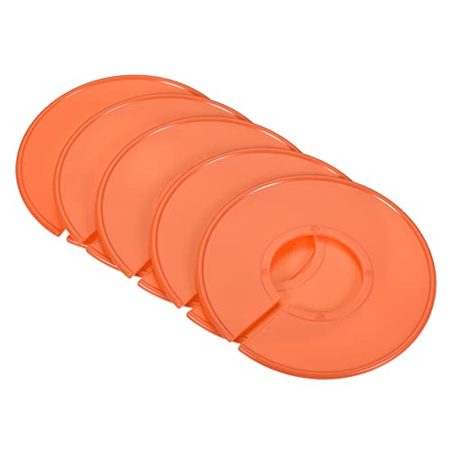 PATIKIL Clothes Dividers 10 Pack Blank Clothing Rack Size Sorting Reusable Wardrobe Round Hanger Separator, Orange - color: Orange