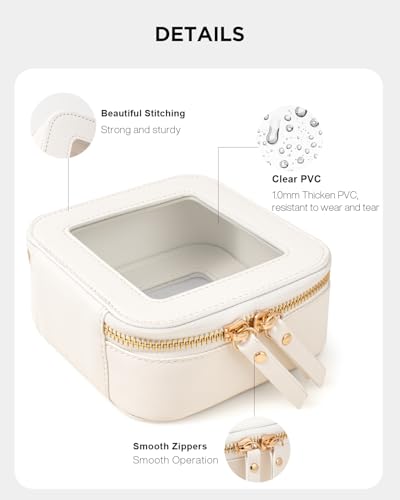 LETGO Clear Makeup Bags Set - TSA Approved Toiletry Bag with Handle Large Opening, Clear Toiletry Bags Case Pouch for Traveling Travel Car Orangizer Storage Essentials (Mini+Large White) - color: 0-Large+Mini-White