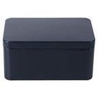 DOITOOL Metal Container Rectangular Tin Box Metal Tin Box with Lids, Empty Box Containers Portable Tea Storage for Tea Candy Candle Jewelry, Black (13x8x6cm) Small