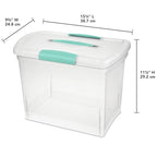 Sterilite Large Nesting ShowOffs, Stackable Small Storage Bin with Latching Lid and Handle, Plastic Container to Organize Office Files, Clear, 6-Pack - size: Large, style: 6 Pack