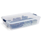 Rubbermaid Cleverstore 42 Quart Stackable Plastic Storage Bin with Lids for Garage, Closet, and Classroom, Clear, 4 Pack - size: 42 Qt - 4 Pack