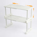 Expandable Cabinet Shelf Orgnizers, Stackable Kitchen Counter Shelves, Adjustable Height Pantry Cupboard Shelf, for Bathroom, Wardrobe, Under Sink Countertop (2)